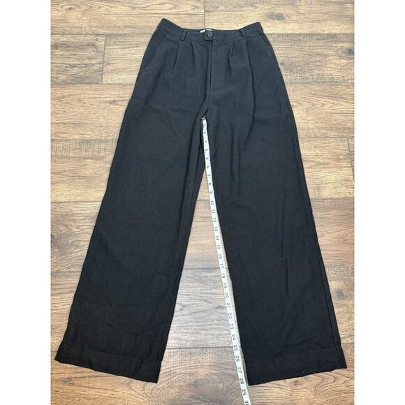 Reformation High Waisted Pleated Wide Leg Trouser Pants Black Sz 6 READ - Picture 8 of 10